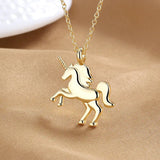 S925 Sterling Silver 18" Unicorn Horse Necklace For Women