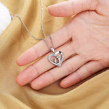 S925 Silver 18" Mom Heart Zircon Necklace - Gift for Mom Wife