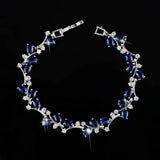 925 Silver 18K Zircon Bracelet Emerald Sapphire Bride Wedding Party Jewelry