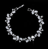 925 Silver 18K Zircon Bracelet Emerald Sapphire Bride Wedding Party Jewelry