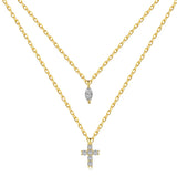 S925 Sterling Silver Cross Pendant Necklace for Women