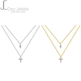 S925 Sterling Silver Cross Pendant Necklace for Women