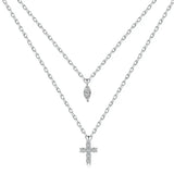 S925 Sterling Silver Cross Pendant Necklace for Women