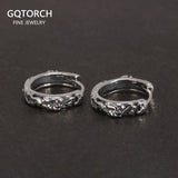 S925 Sterling Silver 18mm Hoop Earrings with Vintage Pixiu Pattern