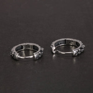 S925 Sterling Silver 18mm Hoop Earrings with Vintage Pixiu Pattern