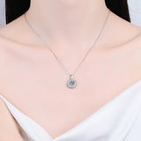 S925 Sterling Silver 1CT Moissanite Pendant Necklace Flower Charm Necklace