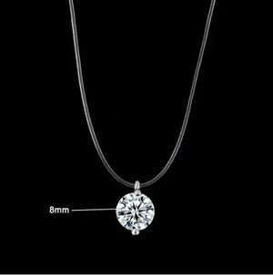 Sterling Silver 1ct Diamond Fishing Line Necklace
