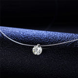 Sterling Silver 1ct Diamond Fishing Line Necklace