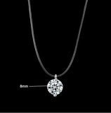 Sterling Silver 1ct Diamond Fishing Line Necklace