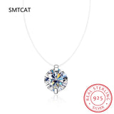 Sterling Silver 1ct Diamond Fishing Line Necklace