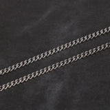 S925 Sterling Silver 2.5mm Whip Rope Men's Necklace Punk Rock Long Necklace