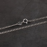 S925 Sterling Silver 2.5mm Whip Rope Men's Necklace Punk Rock Long Necklace