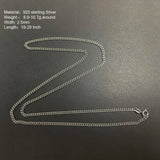 S925 Sterling Silver 2.5mm Whip Rope Men's Necklace Punk Rock Long Necklace