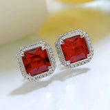 Vintage 1ct Pigeon Blood Red Diamond Earrings