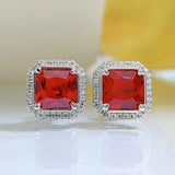 Vintage 1ct Pigeon Blood Red Diamond Earrings