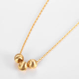 Sterling Silver 3 Beads Necklace Round Rose Pendant Necklaces Gift