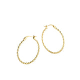 S925 Large Hoop Earrings 32mm Round Bead Ear Buckle for Women