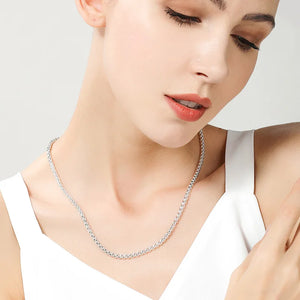 Sterling Silver 4MM Box Chain Necklace 8/18/20/22/24 Inches