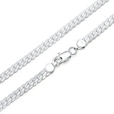 S925 Silver 5mm 8 Inch Full Side Chain Bracelet Men Women Party Gift