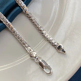 Sterling Silver 6MM Full Side Chain Bracelet Necklace