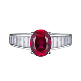 S925 Sterling Silver 7 * 9mm Oval Pigeon Blood Red Ring