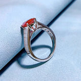 S925 Sterling Silver 7 * 9mm Oval Pigeon Blood Red Ring