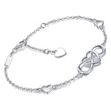 S925 Silver 8-shaped Heart Zircon Bracelet Elegant Jewelry