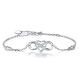 S925 Silver 8-shaped Heart Zircon Bracelet Elegant Jewelry