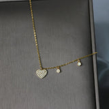 S925 Silver 8mm Heart CZ O Chain Necklace