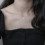 S925 Silver 8mm Heart CZ O Chain Necklace