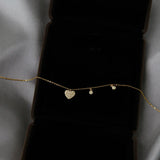 S925 Silver 8mm Heart CZ O Chain Necklace