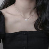 S925 Silver 8mm Heart CZ O Chain Necklace