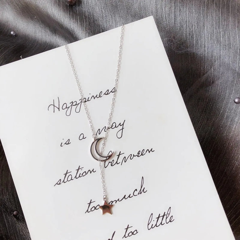 S925 Sterling Silver Moon Women's Charms Necklace
