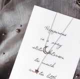 S925 Sterling Silver Moon Women's Charms Necklace