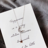 S925 Sterling Silver Moon Women's Charms Necklace