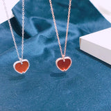 S925 Sterling Silver Pendant Necklace Woman Jewelry Agate Zircon Chain