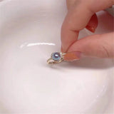 S925 Silver Adjustable Pearl Ring Settings Blank/Base For DIY Rings