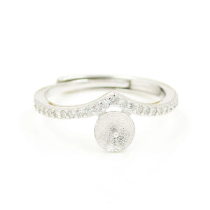 S925 Adjustable Silver Ring for 7-8mm Pearl