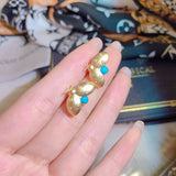 S925 Silver Turquoise Beetle Stud Earrings