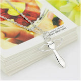 Sterling Silver Angel Wing Heart Cross Necklace for Cultist