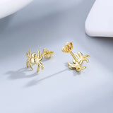 Spider Ear Stud Earrings 925 Sterling Silver Punk Jewelry