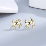 Spider Ear Stud Earrings 925 Sterling Silver Punk Jewelry