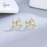 Spider Ear Stud Earrings 925 Sterling Silver Punk Jewelry