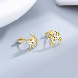 Spider Ear Stud Earrings 925 Sterling Silver Punk Jewelry