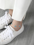 S925 Ocean Texture Glaze Anklet Women Feet Jewelry