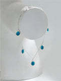 S925 Ocean Texture Glaze Anklet Women Feet Jewelry