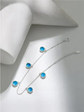 S925 Ocean Texture Glaze Anklet Women Feet Jewelry