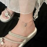 S925 Sterling Silver Anklet Daisy Plant Snake Bone Chain Anklet