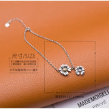 S925 Sterling Silver Anklet Daisy Plant Snake Bone Chain Anklet