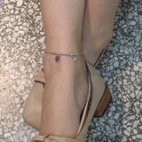 S925 Sterling Silver Anklet Snake Bone Chain Anklet Lucky Round Bead